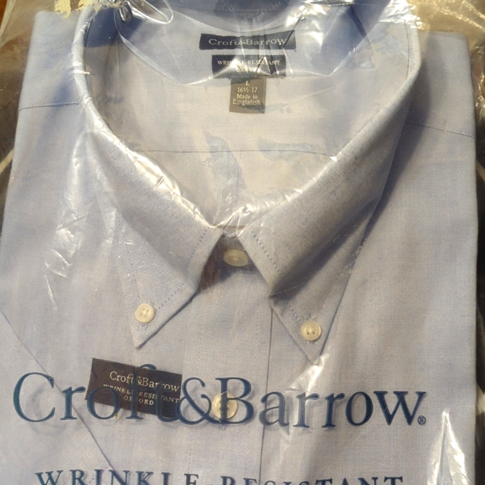 Men's Croft & Barrow Short Sleeve L 16 1/2-17 SALE.